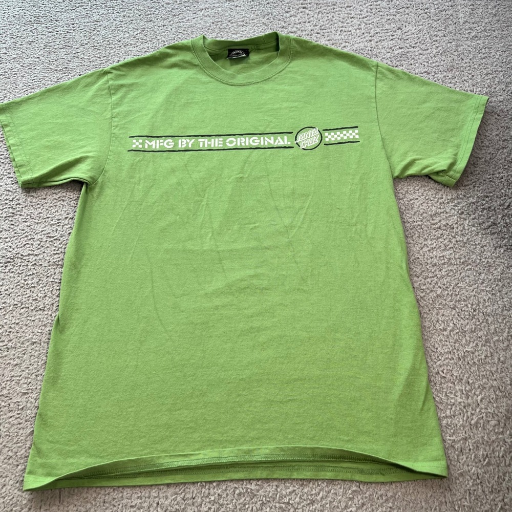 Santa Cruz Skateboards Lime Green Graphic T-Shirt Mens Medium Skate Street